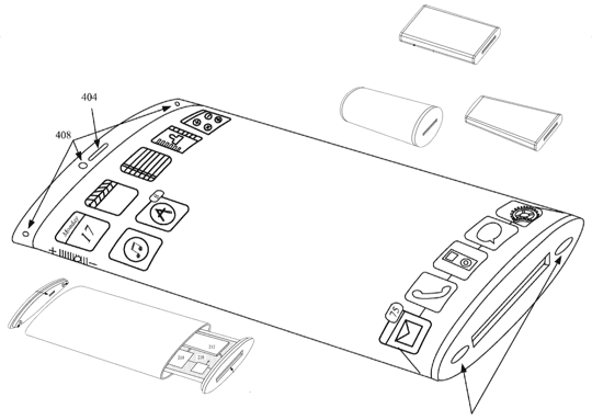 Afișaj Wrap Around de brevet Apple - iPhone