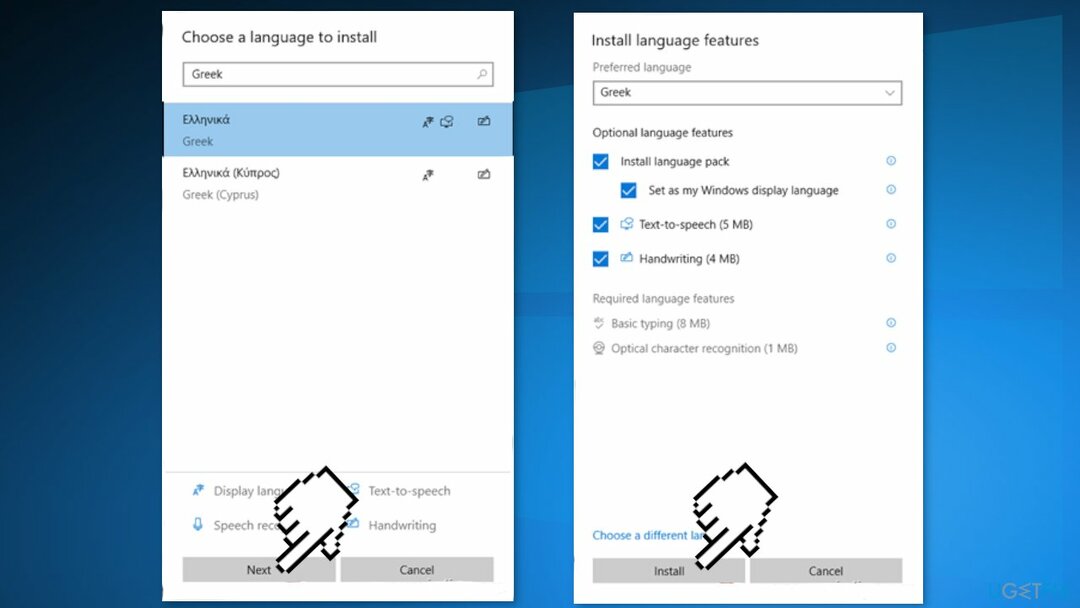 Vuelva a instalar el idioma de visualización2