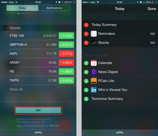 iOS-widgetit - Lisää widget