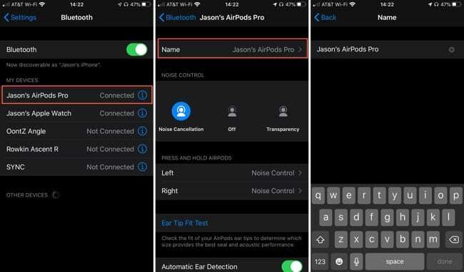 AirPods Pro endre navn - iPhone