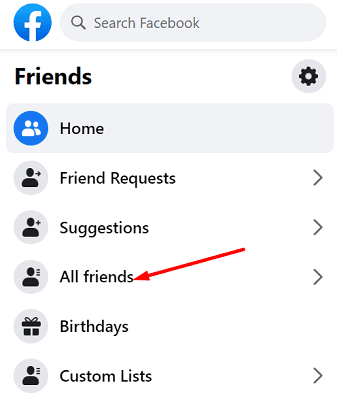 Facebook-Всички приятели