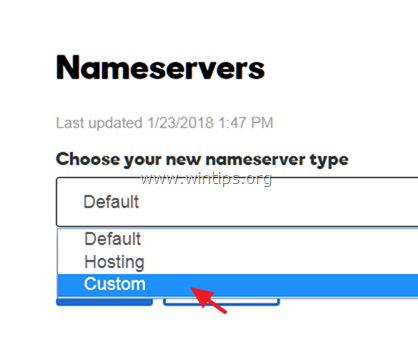 промените домен сервера имена гоогле