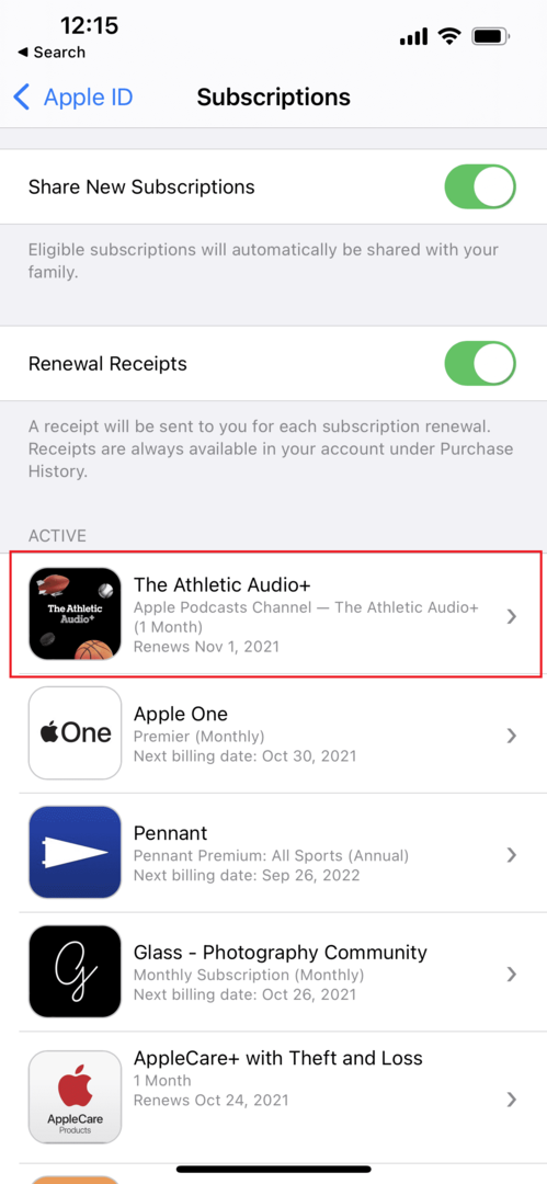 Apple Podcast-előfizetések kezelése 2