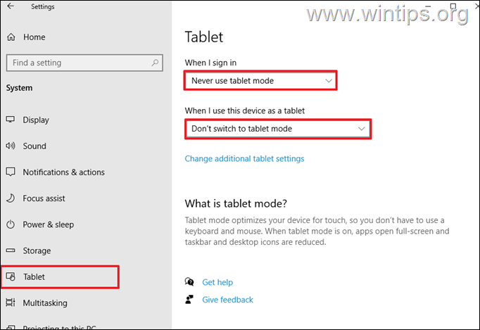 Jangan pernah menggunakan mode tablet