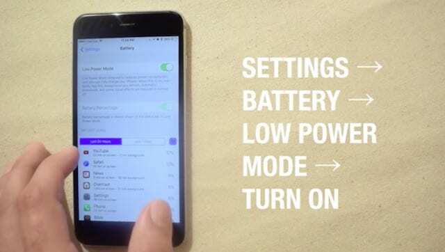 Aktiver lavstrømmodus på iOS 10, sakte iPhone og batteriproblemer med iOS 10