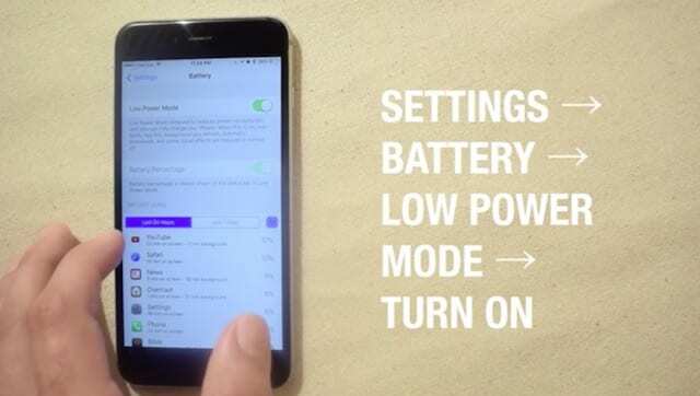 ჩართეთ დაბალი ენერგიის რეჟიმი iOS 10-ზე, ნელი iPhone და ბატარეის პრობლემები iOS 10-ზე