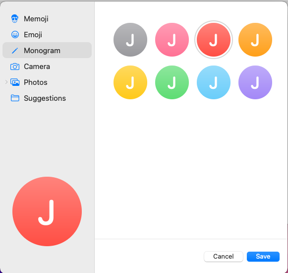 Modifier l'image de l'utilisateur sur Mac à l'aide de monogrammes