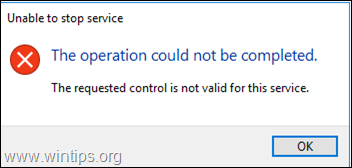 Није могуће зауставити услугу. Операција није могла бити завршена