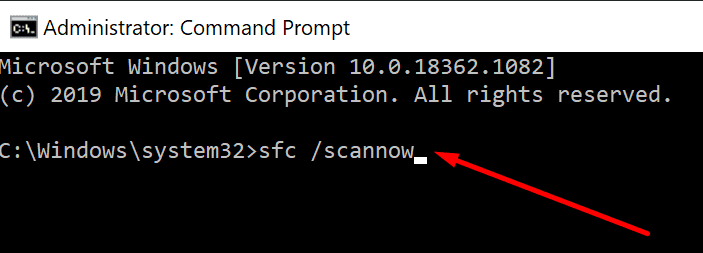 execute o prompt de comando SFC