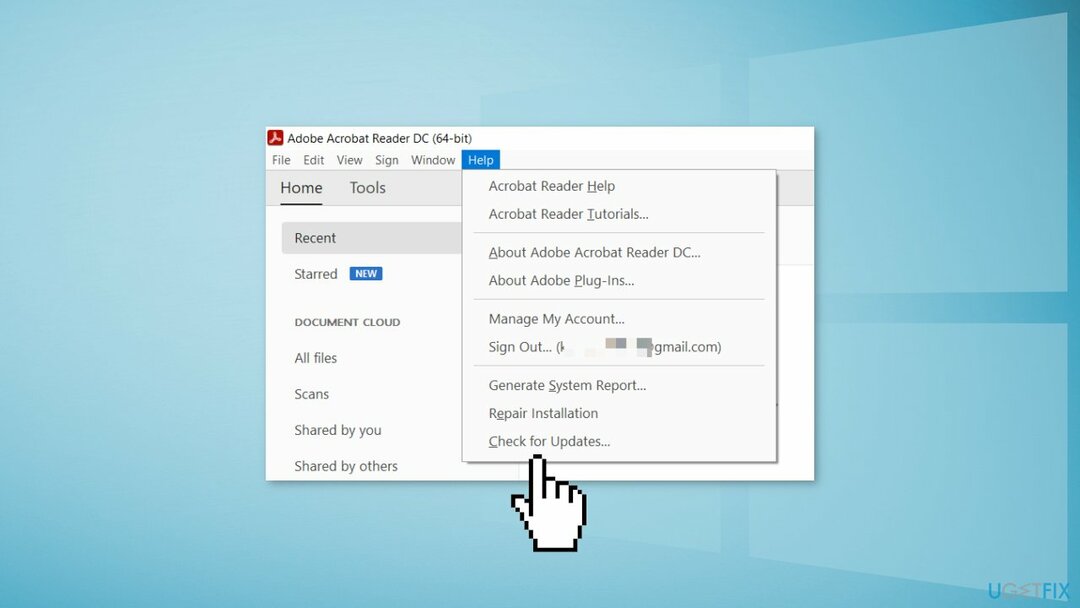 قم بتحديث برنامج Acrobat Reader