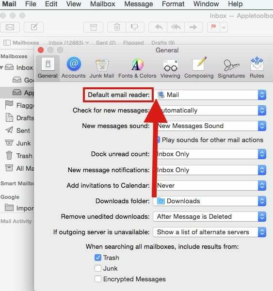 Configuración del lector de correo electrónico predeterminado en Mac