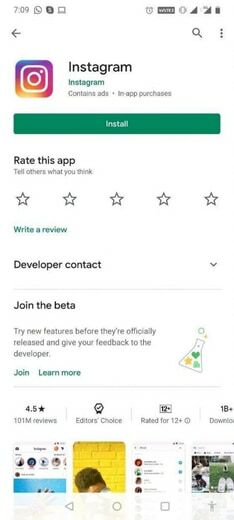 Instalar aplicativo instagram
