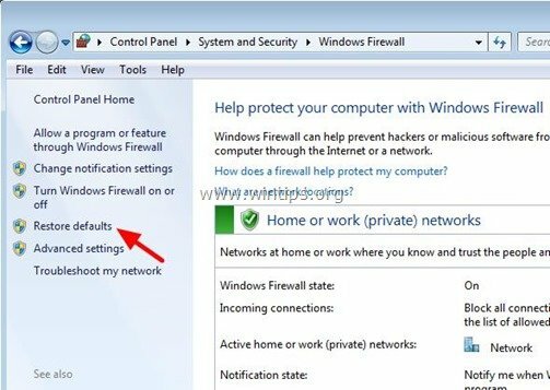 استعادة-جدار الحماية-الافتراضي-إعدادات-windows-7