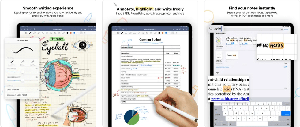 Bedste note-app til iPad GoodNotes 5