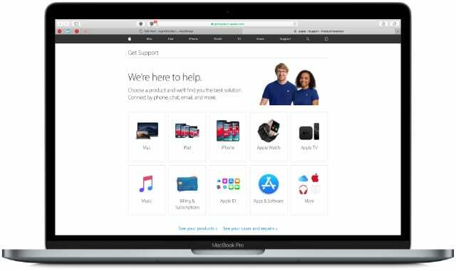 Szerezzen támogatási webhelyet MacBookon.