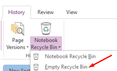 prázdny kôš Onenote