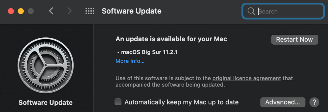 oppdater macOS