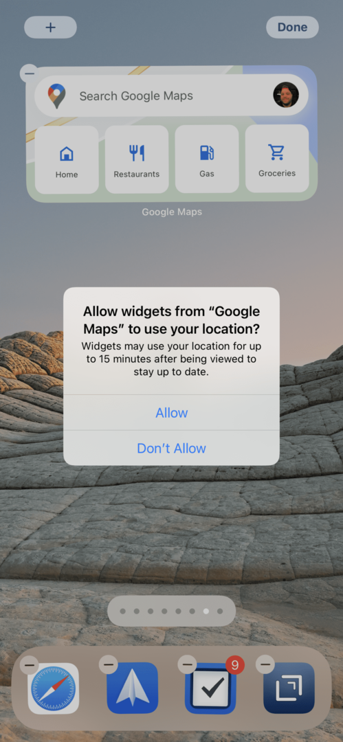 Använd Google Maps Widget på iPhone 3