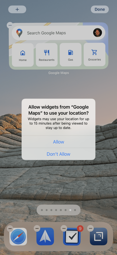 Koristite widget za Google karte na iPhoneu 3