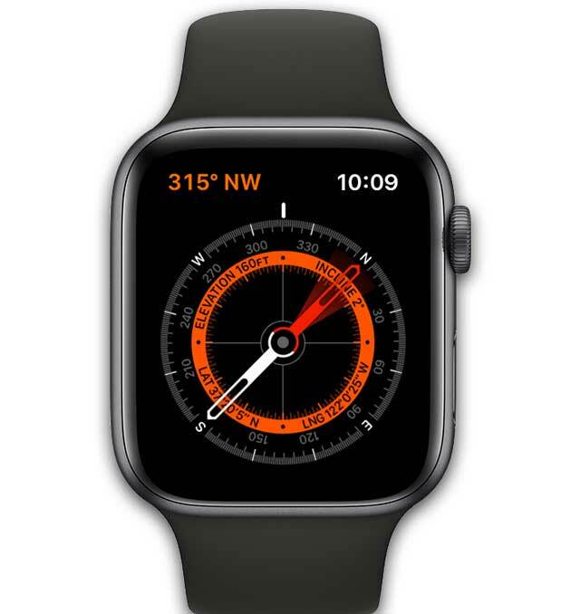aplikácia kompas na Apple Watch