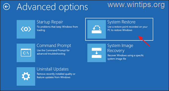 reparar Windows 10 con Restaurar sistema