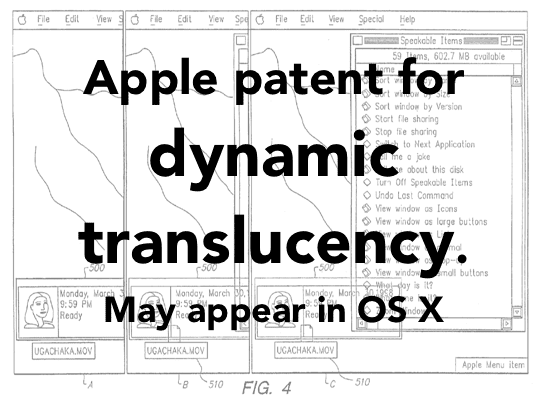Apple Patent - OS X Fenstertransparenz Hauptbild