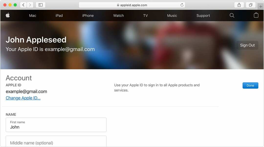 Променете имейл страницата на Apple ID