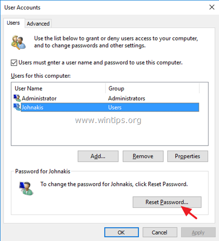 Passwort zurücksetzen Windows 10, 8, 7 OS