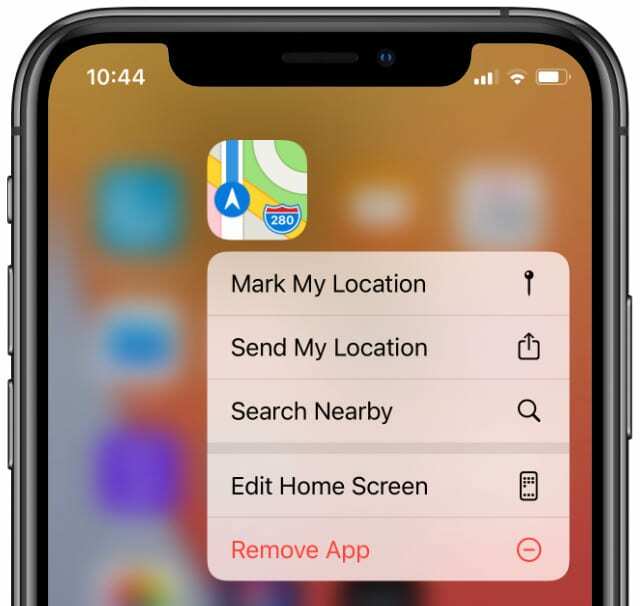 Odebrat možnost aplikace z domovské obrazovky na iPhone
