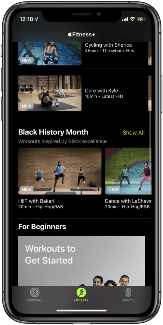 Black History Month Apple Fitness+