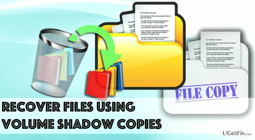 वॉल्यूम छाया प्रतियों का उपयोग करके फ़ाइलें पुनर्प्राप्त करना