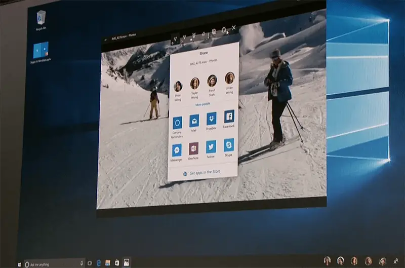 Windows 10 neue Freigabe-UI