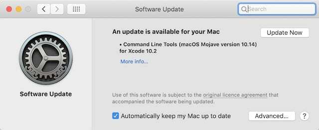 คลิก Update Now ในหน้าต่าง Software Updates