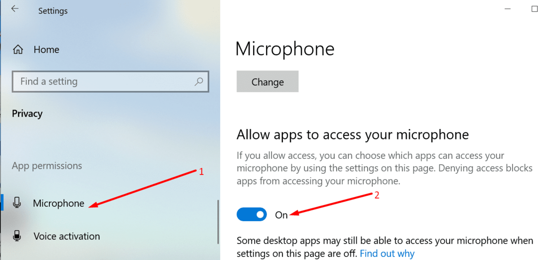 dovoli aplikacijam dostop do mikrofona Windows 10