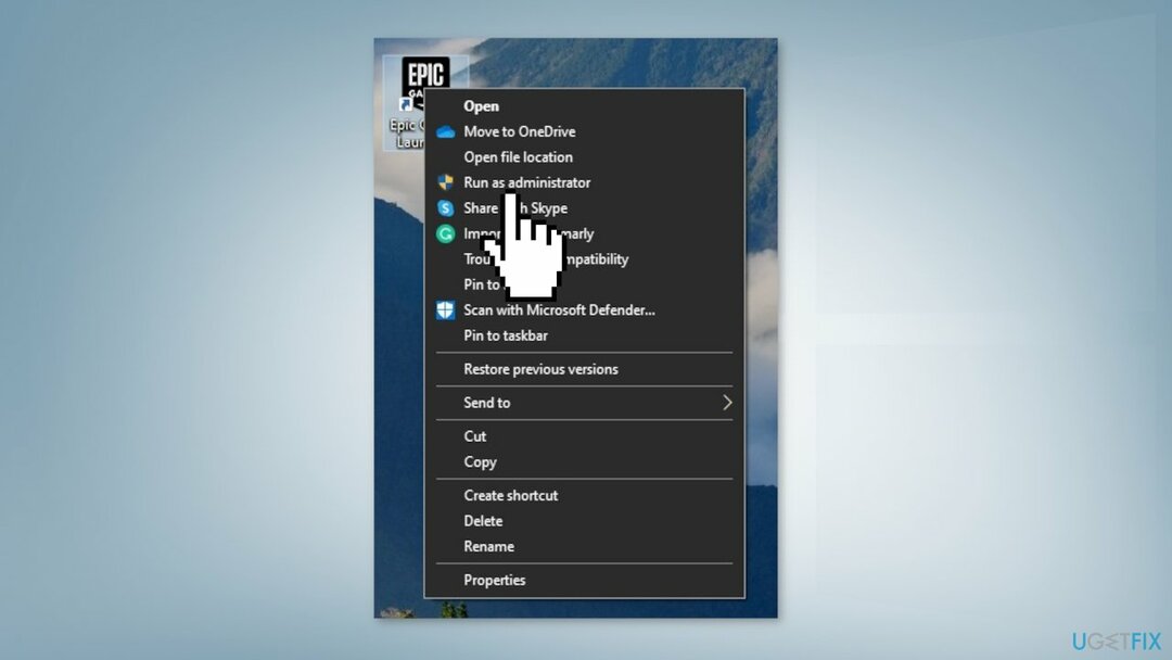 Führen Sie den Epic Games Launcher als Administrator aus