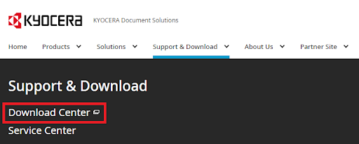 Kyocera - Център за изтегляне