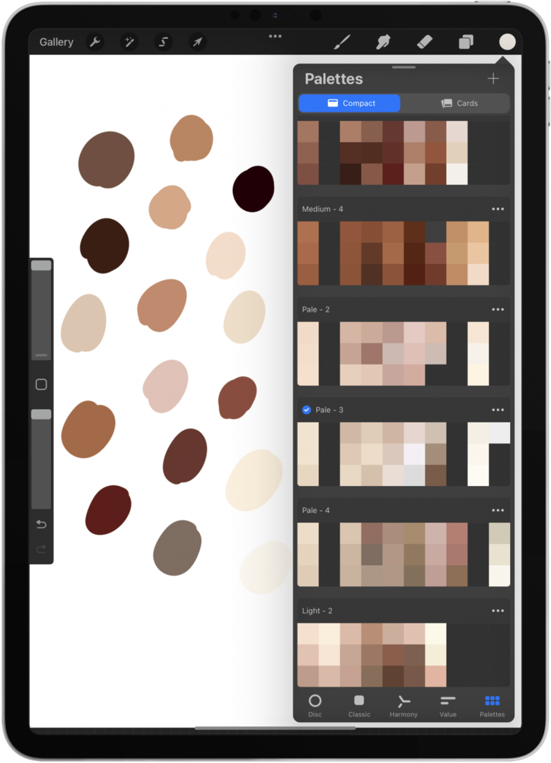 palettes de peau - coloration comique