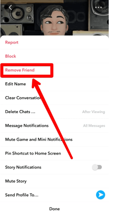 Ta bort vän på Snapchat