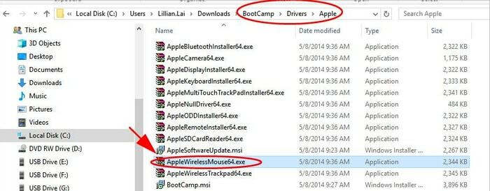 AppleWirelessMouse64.exe Uygulama Dosyasını Bulun