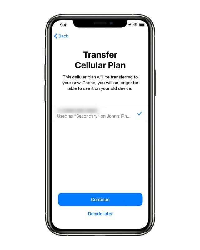 Transfer QuickStart al eSIM pe iPhone