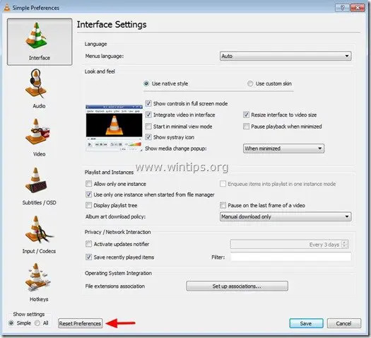 ponastavi-preferences-v-vlc-player