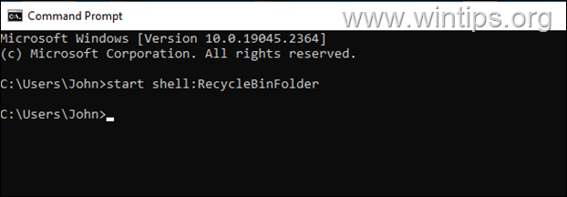 Buka Recycle Bin dari Command Prompt