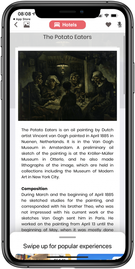 אפליקציית מדריך המבקרים של מוזיאון ואן גוך
