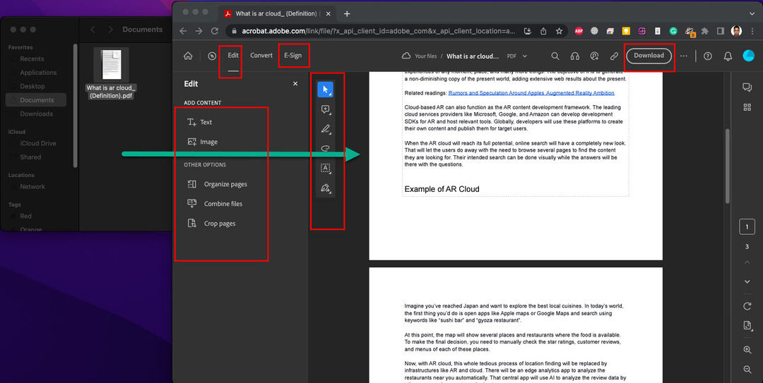 Dowiedz się, jak edytować plik PDF na komputerze Mac w Adobe Acrobat Online