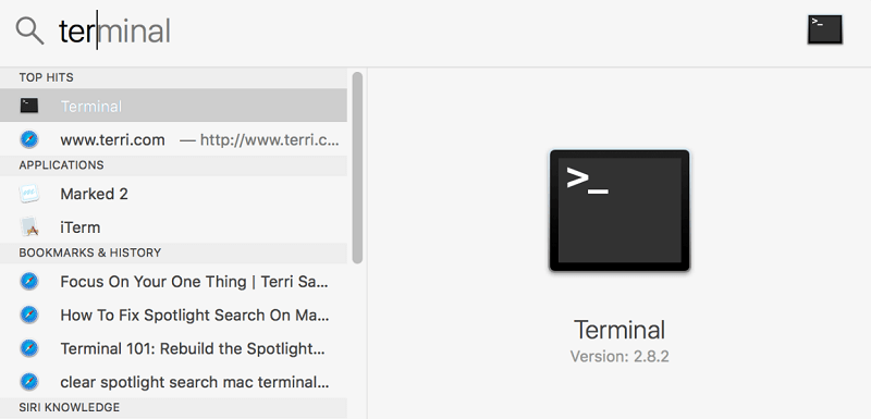 opsi pencarian atau sorotan di Mac