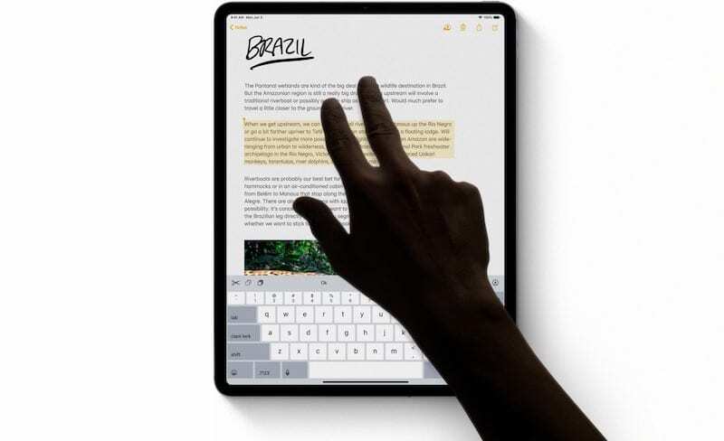 iOS 13 iPadOS žesti