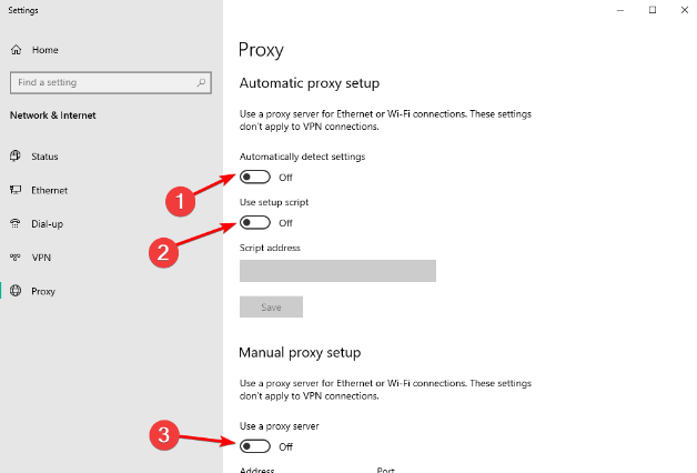 Automatické nastavení proxy