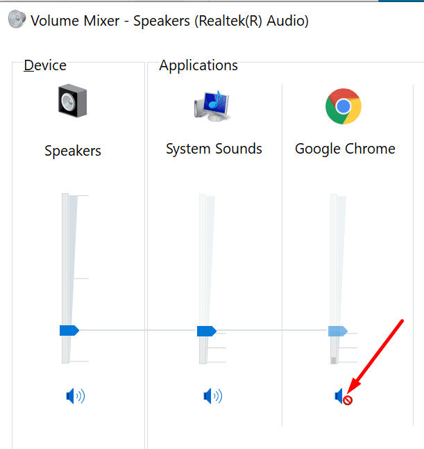 Windows 10 mezclador de volumen cromado