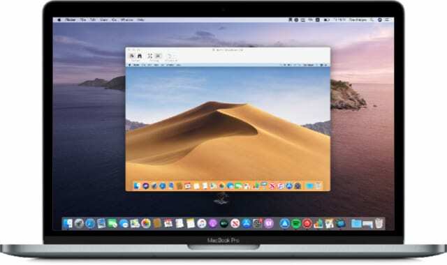 MacBook met venster Scherm delen geopend