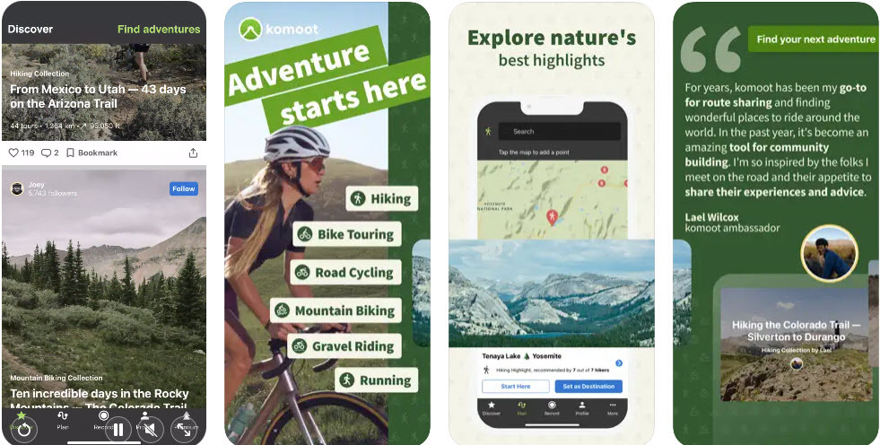 Najboljša aplikacija za kolesarjenje Komoot Route Planner & GPS